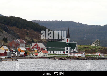 Town of Trinity. Trinity is a small town, located on Trinity Bay in Newfoundland and Labrador, Canada.  St. Paul's Anglican Church Stock Photo