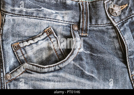 Denim black jeans texture, Black jeans material background. Stock Photo