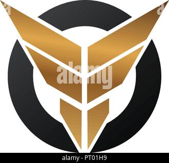 letter F wings logo. security logo design concept template Stock Vector