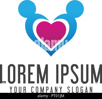 love people logo design concept template Stock Vector