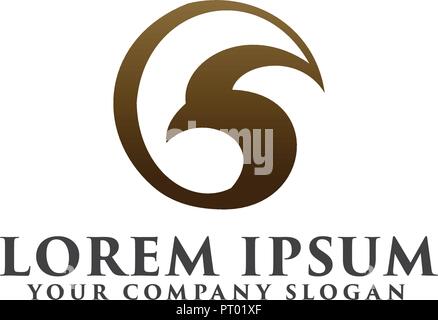 circle eagle logo design concept template Stock Vector
