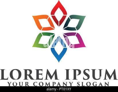leaf media logo. multicolor logo design concept template Stock Vector