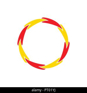 Swoosh Claw Chained Circle Vector Symbol Graphic Logo Design Template Stock Vector