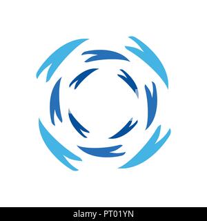 Water Wave Swoosh Spiral Wheel Circle Vector Symbol Graphic Logo Design Template Stock Vector