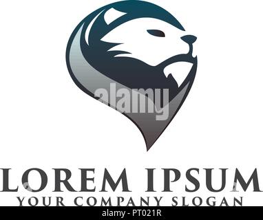 head lion logo. luxury logo design concept template Stock Vector