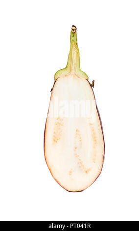 Half purple eggplant isolated on white background Stock Photo