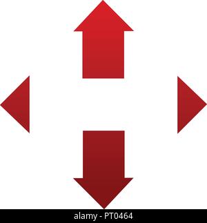 letter H arrow logo design concept template Stock Vector