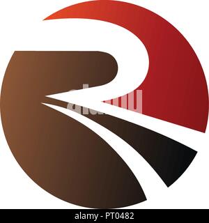 letter R circle logo design concept template Stock Vector