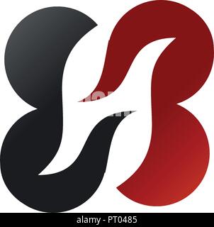 letter H and B logo design concept template Stock Vector