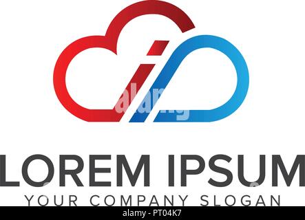 cloud technology logo design concept template Stock Vector