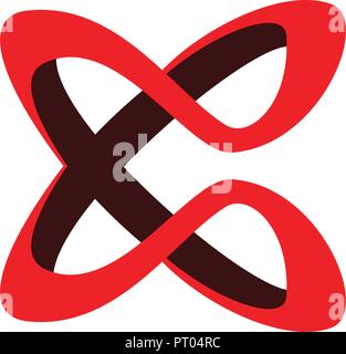 letter x 3d logo design concept template Stock Vector