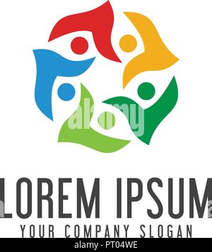 communication group people Logos. community logo design concept template Stock Vector