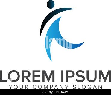 successful people logo design concept template Stock Vector