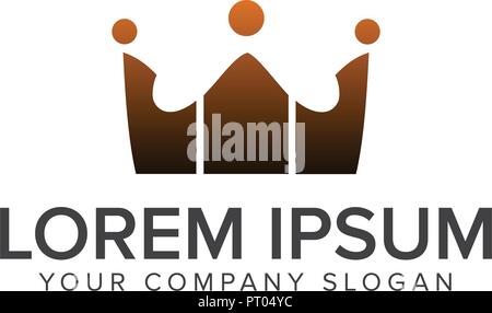 communication group people Logos. crown logo design concept template Stock Vector