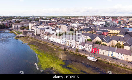 An aerial view of the River Corrib, the Claddagh Basin and the street ...