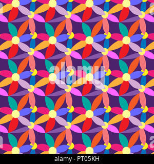 Repeating geometric abstract flowe, geometric pattern with flowers Stock Photo