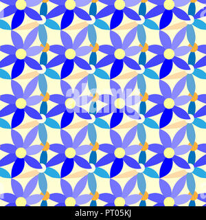 Repeating geometric abstract flowe, geometric pattern with flowers Stock Photo