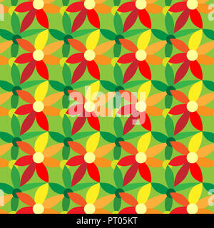 Repeating geometric abstract flowe, geometric pattern with flowers Stock Photo
