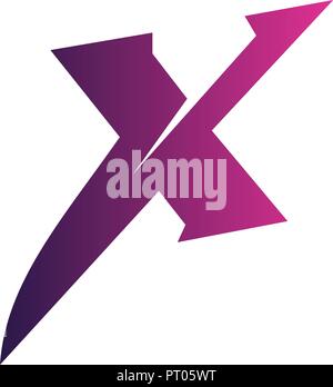 letter x logo. purple logo design concept template Stock Vector