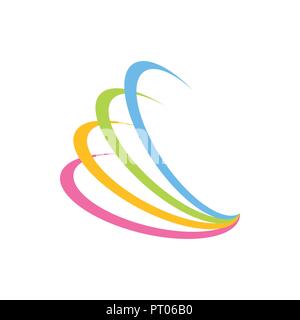 Colorful Crescent Rings Diversity Vector Symbol Graphic Logo Design Template Stock Vector