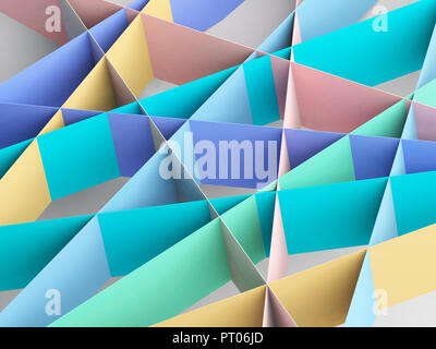 Colorful paper stripes pattern. Abstract digital background, 3d render illustration Stock Photo