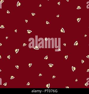 Cupcakes seamless pattern. Red background. Vector illustration Stock Vector
