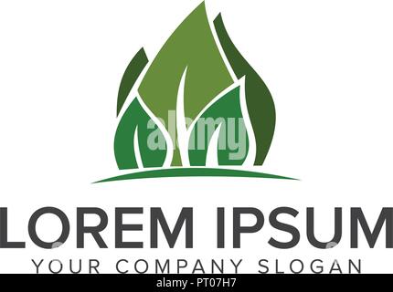 Landscaping Leaf Garden nature logo design concept template Stock Vector