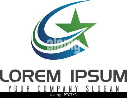 star launching logo design concept template Stock Vector