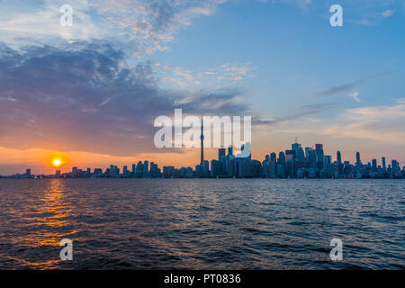 Toronto Skyline at Sunset Stock Photo