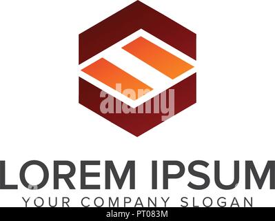 letter S hexagonal logo design concept template Stock Vector