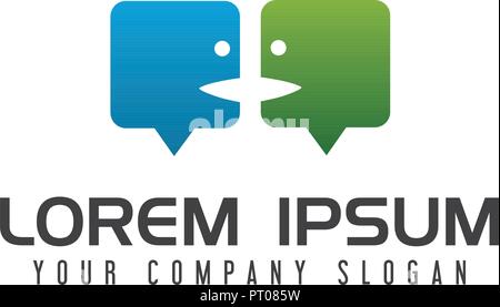 chat people logo design concept template Stock Vector