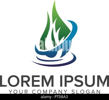 drop leaf logo design concept template Stock Vector