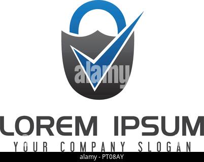 security checkmark logo design concept template Stock Vector