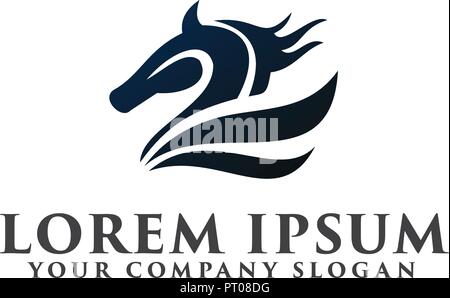 horse logo design concept template Stock Vector