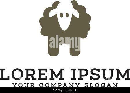 sheep logo design concept template Stock Vector