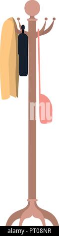 coat rack wooden icon Stock Vector