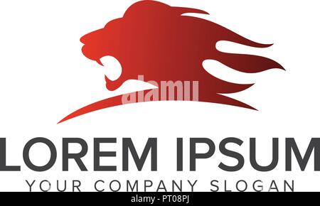 lion head roar logo design concept template Stock Vector