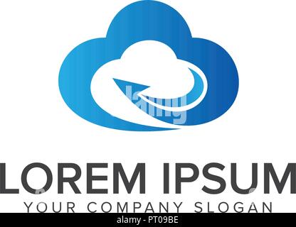 Technology Cloud logo design concept template Stock Vector