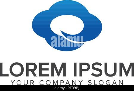 Technology Cloud logo design concept template Stock Vector