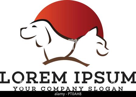 dog care logo design concept template Stock Vector