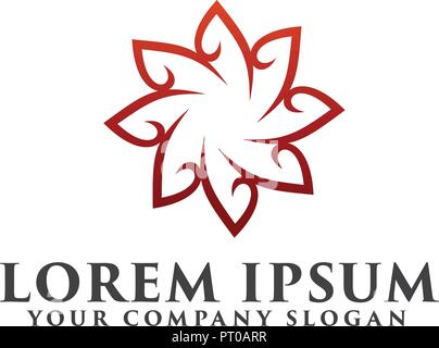 leaf star logo design concept template Stock Vector