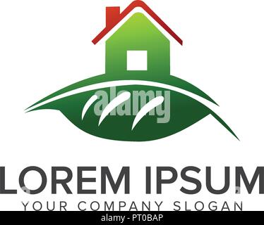 green real estate logo design concept template Stock Vector