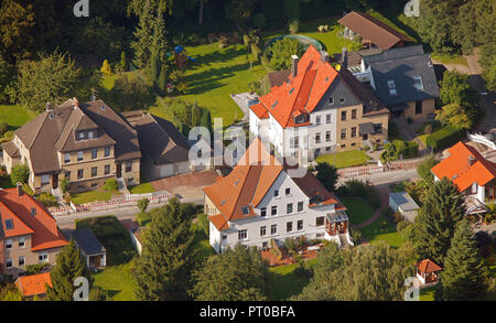 Aerial view, semi-detached houses, residential property, Waltrop, Ruhr Area, North Rhine-Westphalia, Germany, Europe, Stock Photo