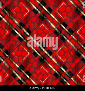 Scottish cage, red celtic. Scottish red checkered background. Scottish pattern. Vector illustration eps10 Stock Vector