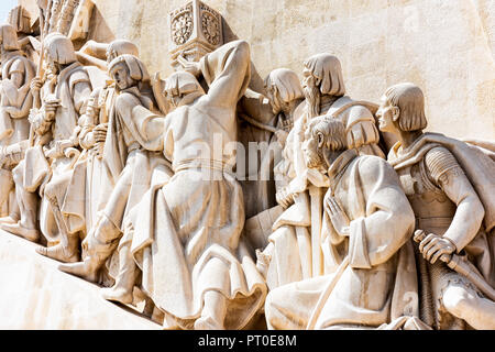 Padrão dos Descobrimentos (Monument of the discoveries) on the banks of the river Tagus in Lisbon Stock Photo