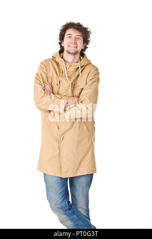 Joyful guy crossing his hands Stock Photo