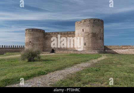 View at the ancient fortress in summer. Bilhorod-Dnistrovskyi fortress Stock Photo