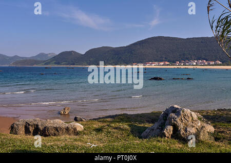 Trengandin beach. Noja, Cantabria, Spain, Europe. Stock Photo