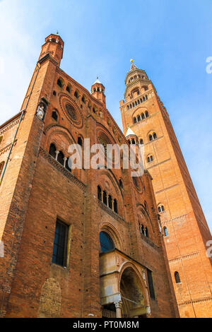 View on the famous Torrazzo bell tower in Cremona, Italy on a sunny day. Stock Photo