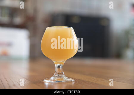 Craft Beer Tasting Sample, Hazy India Pale Ale Stock Photo